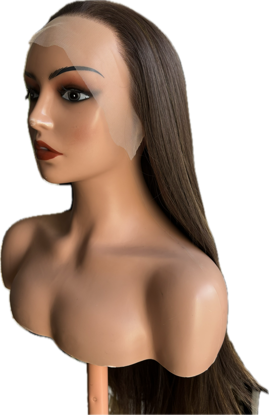 Belinda – Perruque Synthétique Premium Châtain Lisse