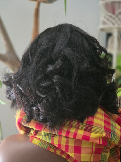 🖤ELISA- Perruque Brésilienne Bouclée – 12" – Densité 180% – Look Chic & Naturel