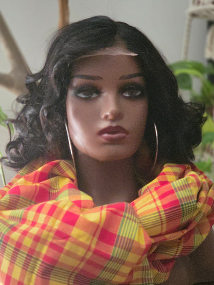 🖤ELISA- Perruque Brésilienne Bouclée – 12" – Densité 180% – Look Chic & Naturel